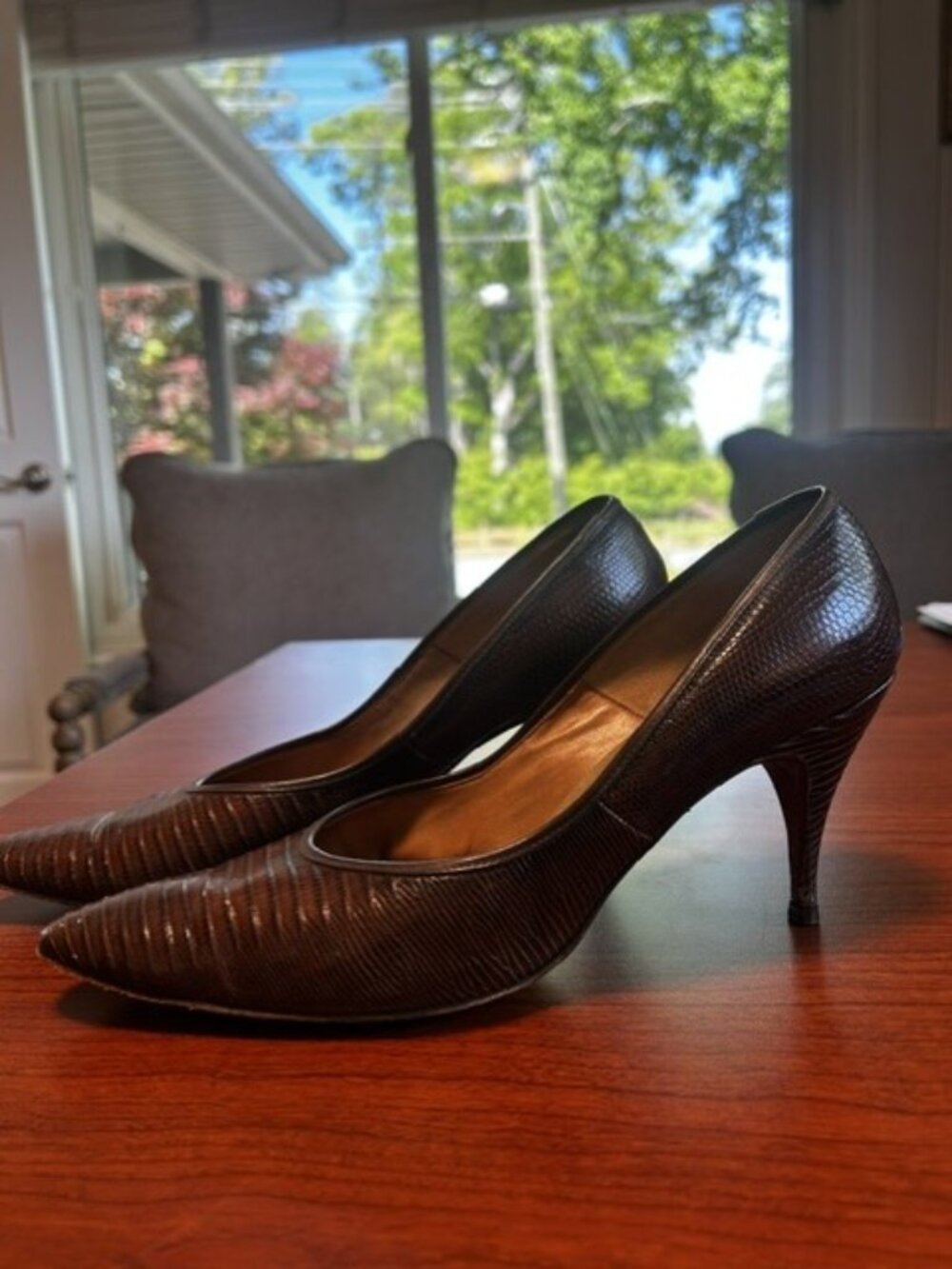 Antique Alligator leather heels